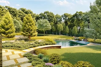 do landscape design, garden design, pool and terrace