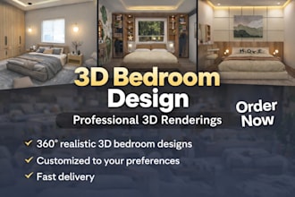 design modern bedroom interior and realistic 3d render