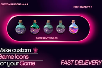 design professional custom game UI icons for your game