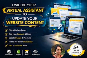 be virtual assistant to update your website content