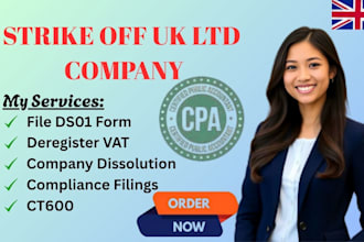 strike off UK ltd, close UK ltd company, dissolve a UK ltd, deregister vat, ds01