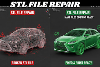 fix repair stl file edit custom stl file modification  scan clean up 3d printing