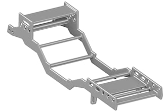 design automotive chassis, car frame and vehicle structural 3d model  solidworks