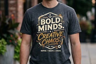 create typography t shirt and letter logo design
