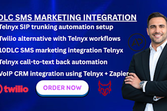 setup telnyx call text back automation using make or zapier