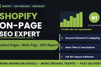 do shopify on page SEO optimization for your store and product pages