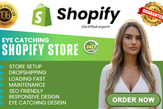 design or redesign shopify store, shopify dropshipping website for any niche