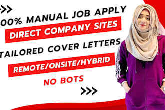 be your virtual assistant for manual job search and apply on company sites