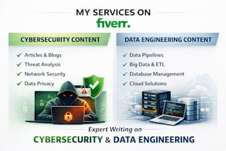 write blogs on data engineering and cybersecurity