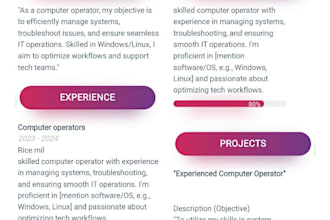 create perfect CV and content writing for professional use