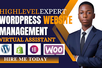 do wordpress website virtual assistant, website management, daily blog posting