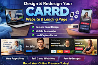 design carrd website, carrd landing page or redesign carrd website