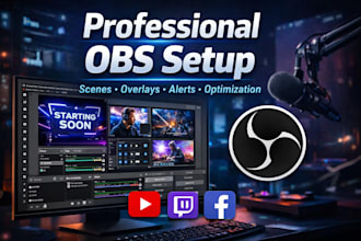 professionally setup obs studio for streaming and recording