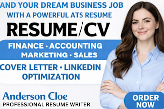 write ats finance, accounting, marketing, sales, tech, and executive resume