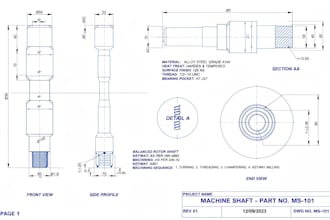 do machine design, mechanical cad and manufacturing drawings