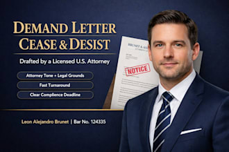 draft a strong demand letter or cease and desist letter as a US attorney