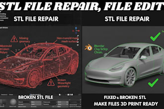 fix repair edit stl file custom stl file modification 3d scan cleanup 3d print