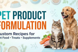 develop customs organic and safe pet care, food formulation