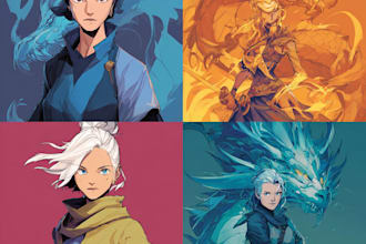 design a dnd party art and group art