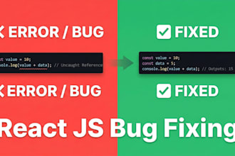 fix react js bugs, UI and javascript issues
