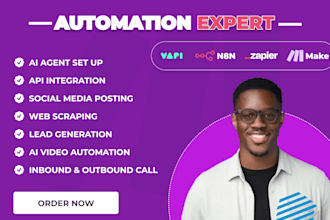 make com automation, n8n, zapier expert, vapi ai voice agent, fix workflows