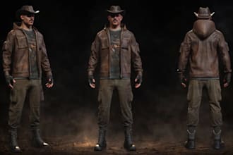 deliver aaa 3d game character, human 3d model,skinning, for games and cinematics