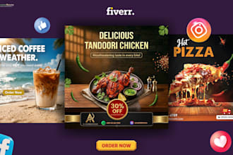 design eye catching food social media posts for your restaurant