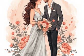 create a valentine custom couple portrait