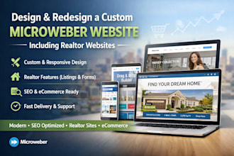 design redesign a custom microweber website including realtor website