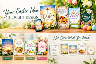 turn your easter event idea into a flyer, poster or promo design