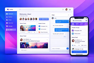 develop creator membership app on bubble user profiles, groups, news feed, chat
