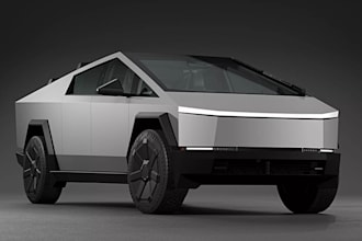 transform 3d vehicle model from 2d photo,tesla cybertruck render, fbx, ev pickup