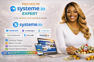 systeme io landing page, samcart, leadpages, katra, gohighlevel, kajabi, hubspot