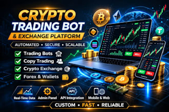develop crypto trading bot, copy trading bot, and crypto exchange platform