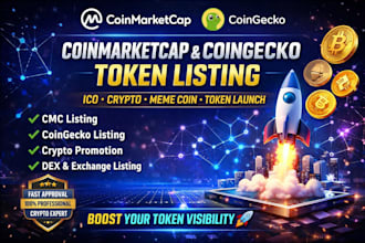 token listing, coin listing, bep20, erc20token on coingecko, cex and ip setup