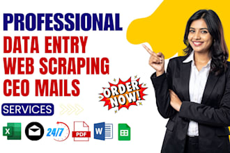 do instant fast data extraction website business info scraping cheap data entry