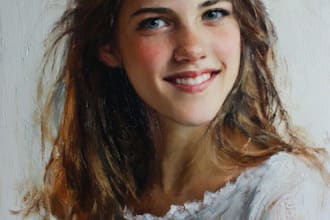 make artistic oil painting on oil canvas