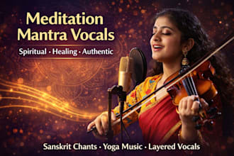 sing meditation mantra vocals, spiritual chant, yoga meditation and mindfulness