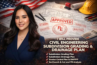 design pe stamp civil engineering subdivision grading and drainage plan