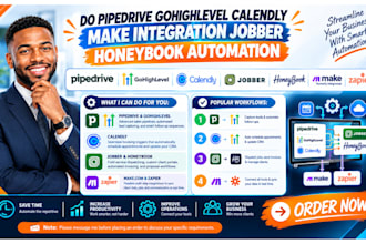 do pipedrive gohighlevel calendly make integration jobber honeybook automation