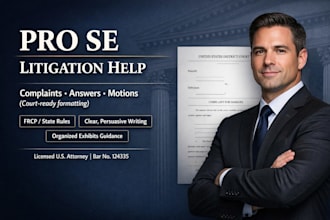 ghostwrite your civil complaint, answer, or motion as a US attorney