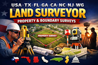 usa fl tx ga ca nj wg land surveyor property and boundary surveys