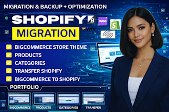 transfer bigcommerce store themes, products and categories to shopify