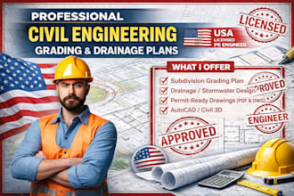 design pe stamp civil engineering subdivision grading and drainage plan