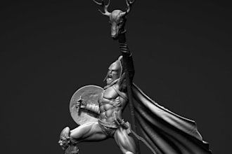 create 3drealistic warrior character,3d vikings figure,3d barbarian character