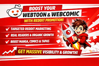 do promotion for webtoon, boost webcomic tapas visibility x via reddit marketing