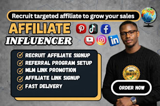 recruit targeted affiliates and influencers for your affiliate program