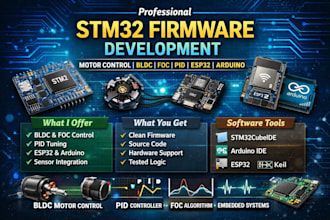 develop stem32 firmware for motor control bldc foc pid esp32 arduino embedded