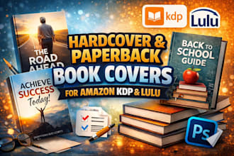 design a hardcover design, and paperback cover design for amazon kdp, and lulu