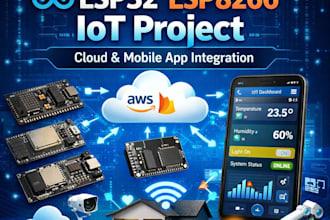 develop arduino esp32 esp8266 iot project with cloud and mobile app integration
